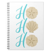 Ho Ho Ho Beach Kerstman en Shell Notitieboek (Voorkant)