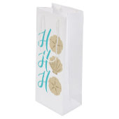 Ho Ho Ho Beach Kerstman en Shell Wijn Cadeautas (Voorkant Gekanteld)