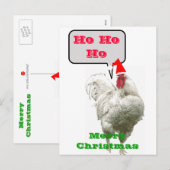 Ho Ho Ho Big Merry Christmas Rooster Briefkaart (Voorkant / Achterkant)