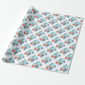 Ho Ho Ho Biker Santa Wrapping Paper Cadeaupapier (Uitgerold)