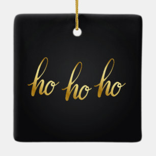 Ho Ho Ho Black en Gold Ornament