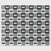Ho Ho Ho Black White Chic Christmas Buffalo Plaid Cadeaupapier (Vlak)