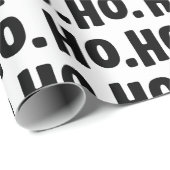 Ho. Ho. Ho. Black & White Chic & Fun Christmas Cadeaupapier (Rol Hoek)