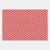 Ho. Ho. Ho. Black, White & Red Chic & Stylish Inpakpapier Vel (Voorkant 3)