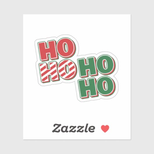 HO HO HO Bold Classic Christmas Typography  Sticker (Vel)