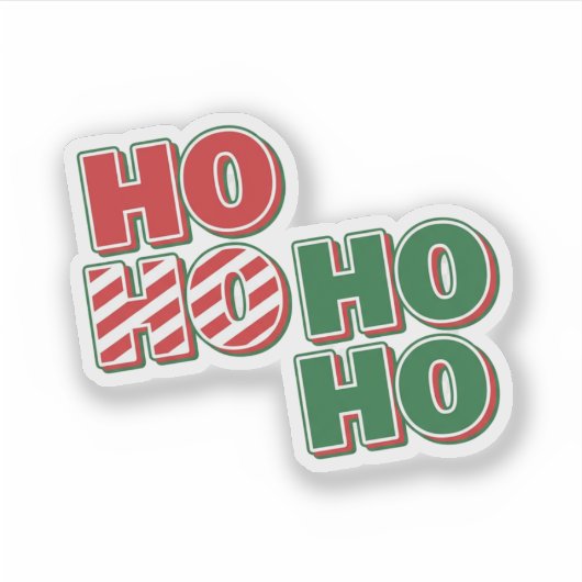 HO HO HO Bold Classic Christmas Typography  Sticker (Voorkant)