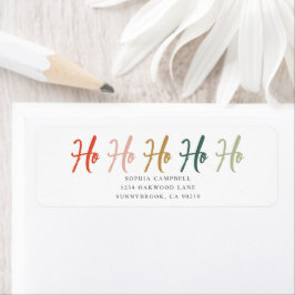 Ho Ho Ho Borstel Calligrafie Kerstlabel Etiket