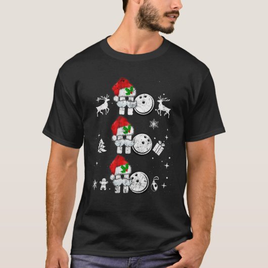 Ho Ho Ho Bowling Ball Santa Kerstkerstkostuum Funn T-shirt (Voorkant)