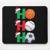 Ho Ho Ho Boys Christmas Srts Basketball Baseball S Muismat (Voorkant)