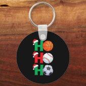 Ho Ho Ho Boys Christmas Srts Basketball Baseball S Sleutelhanger (Voorkant)