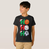 Ho Ho Ho Boys Christmas Srts Basketball Baseball S T-shirt (Voorkant volledig)