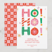 HO! HO! HO! Bright Fun Non-Photo kerst Kaart (Voorkant / Achterkant)