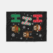 Ho Ho Ho Bulldog Hondenliefhebber Matching Christm Fleece Deken (Voorkant (Horizontaal))