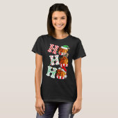 Ho Ho Ho Bysketbyll Lights Santa Hat Rendier Elf T-shirt (Voorkant volledig)