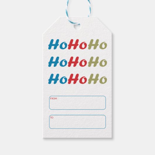 Ho Ho Ho Calligrafie Kerstcadeautags Cadeaulabel (Voorkant)