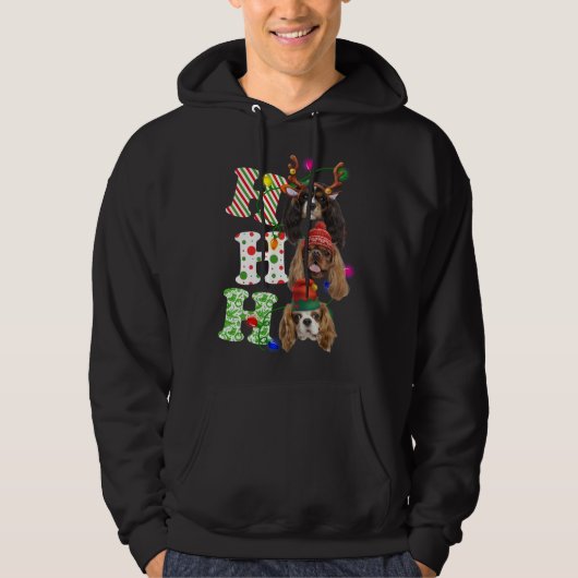 Ho Ho Ho Cavalier King Charles Spaniel Schattige C Hoodie (Voorkant)