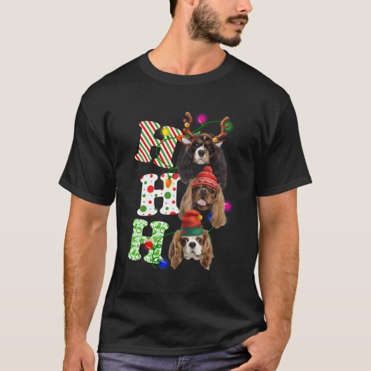 Ho Ho Ho Cavalier King Charles Spaniel Schattige C T-shirt (Voorkant)
