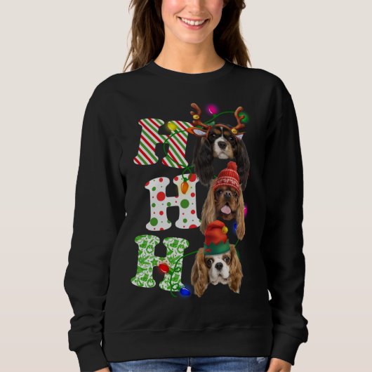 Ho Ho Ho Cavalier King Charles Spaniel Schattige C Trui (Voorkant)