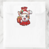 Ho Ho Ho Characters Festive Lettering Vierkante Sticker (Tas)