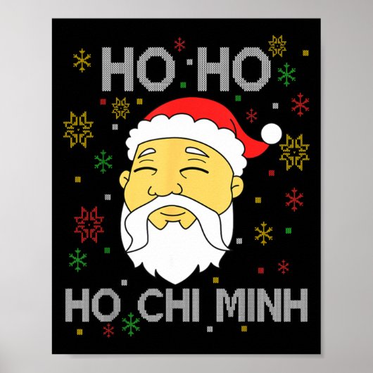 Ho Ho Ho Chi Minh Asian Vietnamese Santa Claus Chr Poster (Voorkant)
