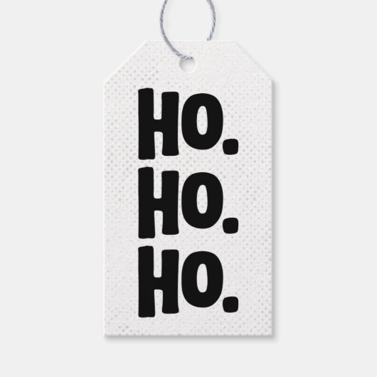 Ho. Ho. Ho. Chic, Edgy & Fun White & Black Cadeaulabel (Voorkant)