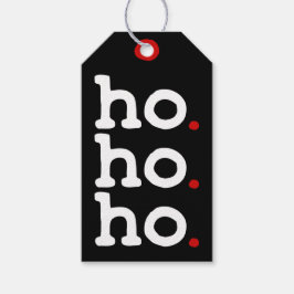 Ho. Ho. Ho. Chic Zwart, Wit & Rode Kerstlabel Cadeaulabel