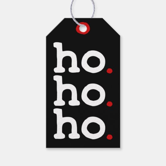Ho. Ho. Ho. Chic Zwart, Wit & Rode Kerstlabel Cadeaulabel (Voorkant)