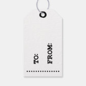 Ho. Ho. Ho. Chic Zwart, Wit & Rode Kerstlabel Cadeaulabel (Achterkant)