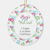 Ho Ho Ho Child's Wish List Keramisch Ornament (Links)