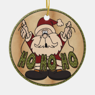 Ho Ho Ho Chirstmas Santa Keramisch Ornament
