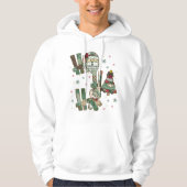 Ho Ho Ho Christmas Festive Patchwork Hoodie (Voorkant)