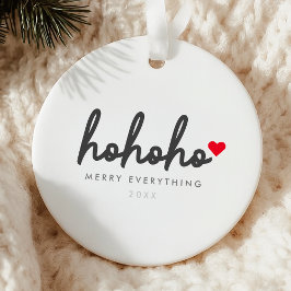 Ho Ho Ho | Christmas Heart Modern Minimalist Keramisch Ornament
