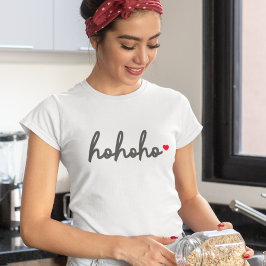 Ho Ho Ho | Christmas Heart Modern Minimalist T-shirt