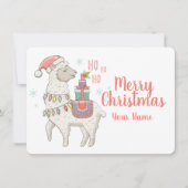 Ho Ho Ho Christmas Llama Kaart (Voorkant)