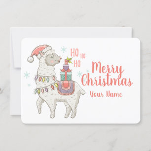 Ho Ho Ho Christmas Llama Kaart