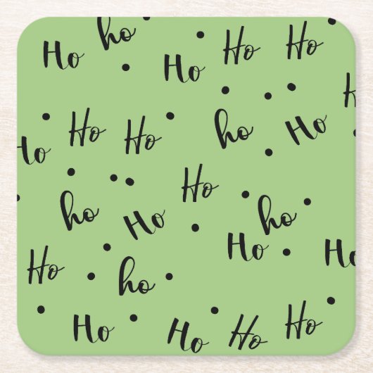 Ho Ho Ho Christmas Red Background Kartonnen Onderzetters (Voorkant)