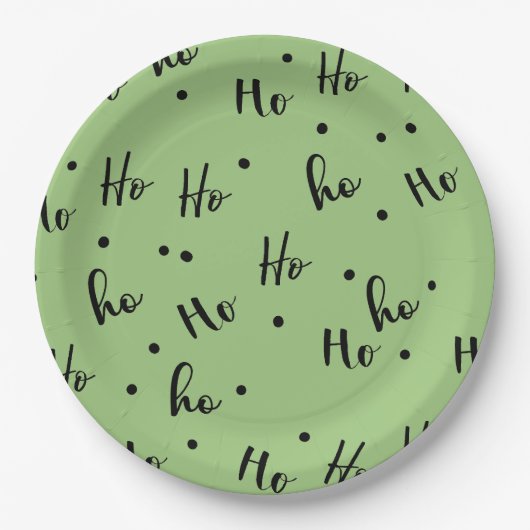 Ho Ho Ho Christmas Red Background Papieren Bordje (Voorkant)