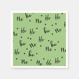 Ho Ho Ho Christmas Red Background Servet