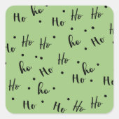 Ho Ho Ho Christmas Red Background Vierkante Sticker (Voorkant)