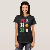 Ho Ho Ho Christmas Santa Hat Xmas PJ T-shirt (Voorkant volledig)