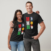 Ho Ho Ho Christmas Santa Hat Xmas PJ T-shirt (Unisex)
