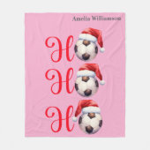 Ho Ho Ho Christmas Soccer / Football Fleece Deken (Voorkant)