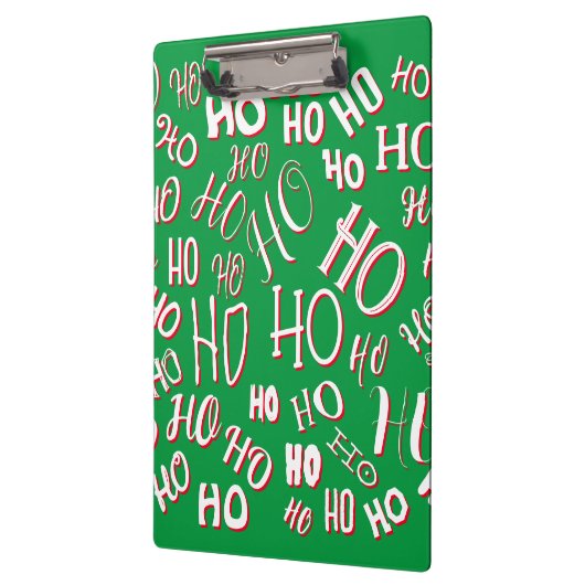HO HO HO Christmas text pattern white green red Klembord (Links)
