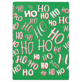 HO HO HO Christmas text pattern white green red Klembord (Achterkant)