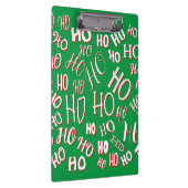 HO HO HO Christmas text pattern white green red Klembord (Rechts)