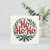 Ho Ho Ho Christmas Wreath Typography Design (Staand voorkant)