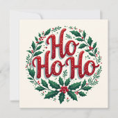 Ho Ho Ho Christmas Wreath Typography Design (Voorkant)