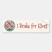 Ho Ho Ho Christmas Wreath Typography Design Bumpersticker (Voorkant)
