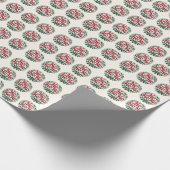 Ho Ho Ho Christmas Wreath Typography Design Cadeaupapier (Hoek)