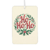 Ho Ho Ho Christmas Wreath Typography Design Luchtverfrisser (Voorkant)